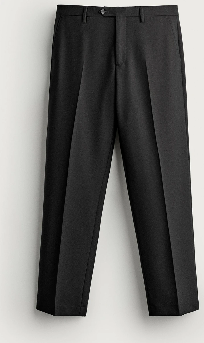Zara sorte regular fit habitbukser i 100 procent uld