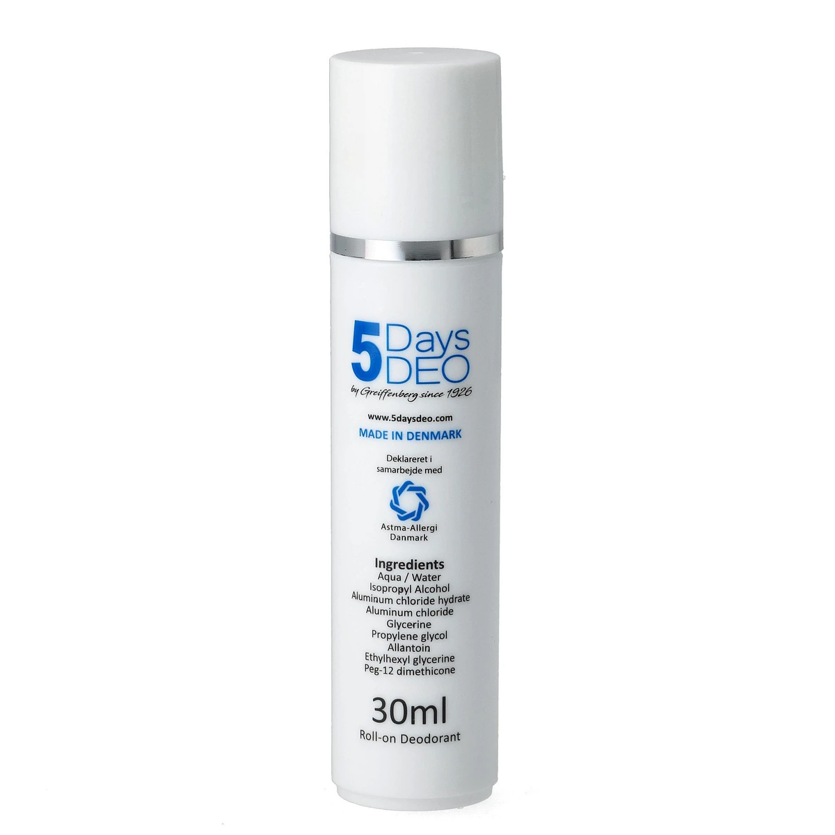 5Days Deo Men parfumefri roll-on antiperspirant 30 ml