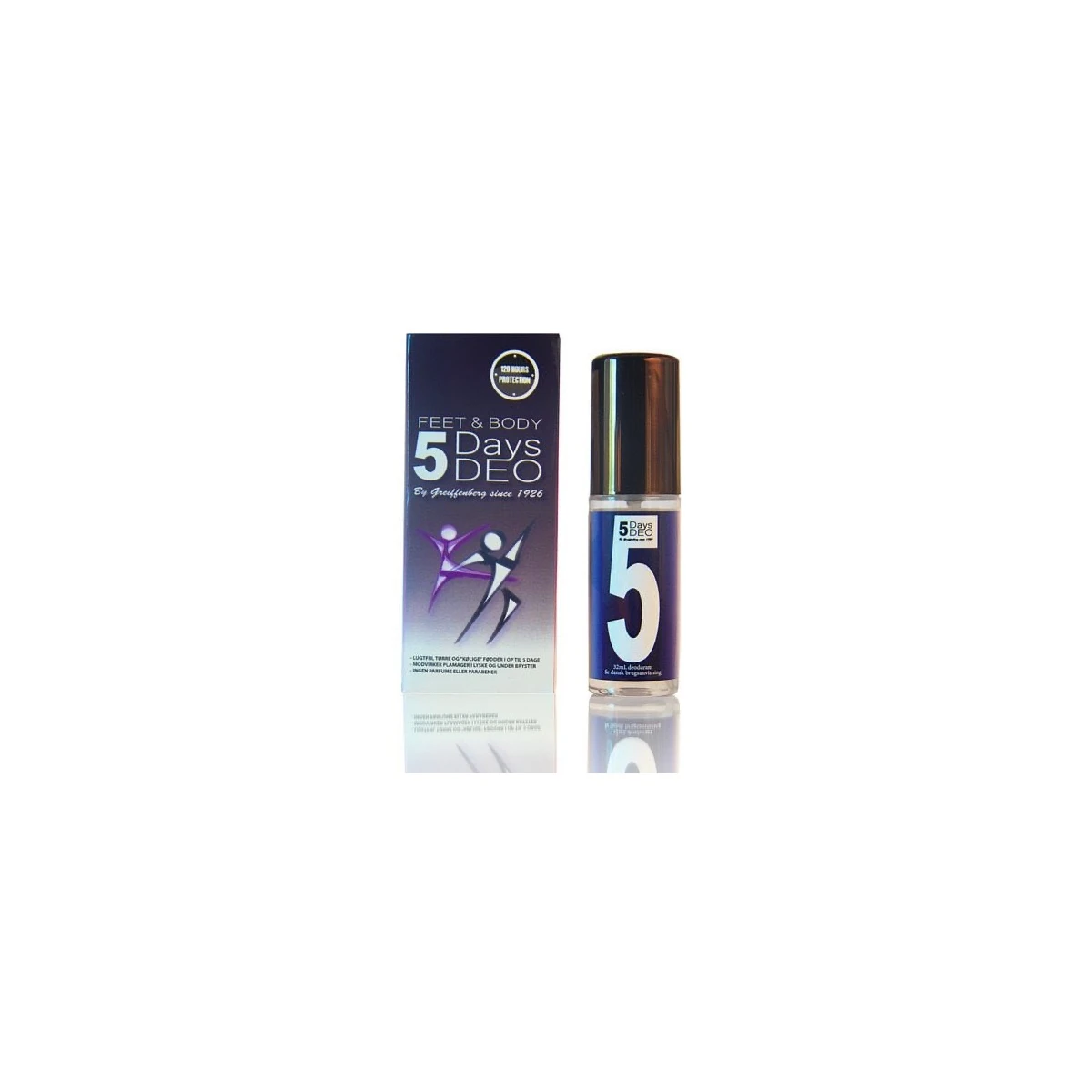 5Days Deo Feet and Body Spray 32 ml med flaske og æske