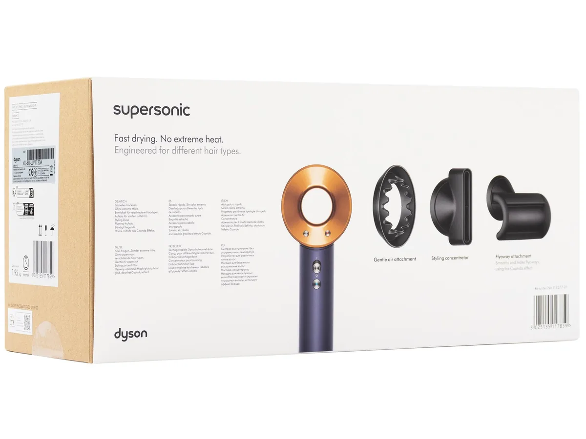 Dyson Supersonic Straight and Wavy hårtørrer med tre mundstykker