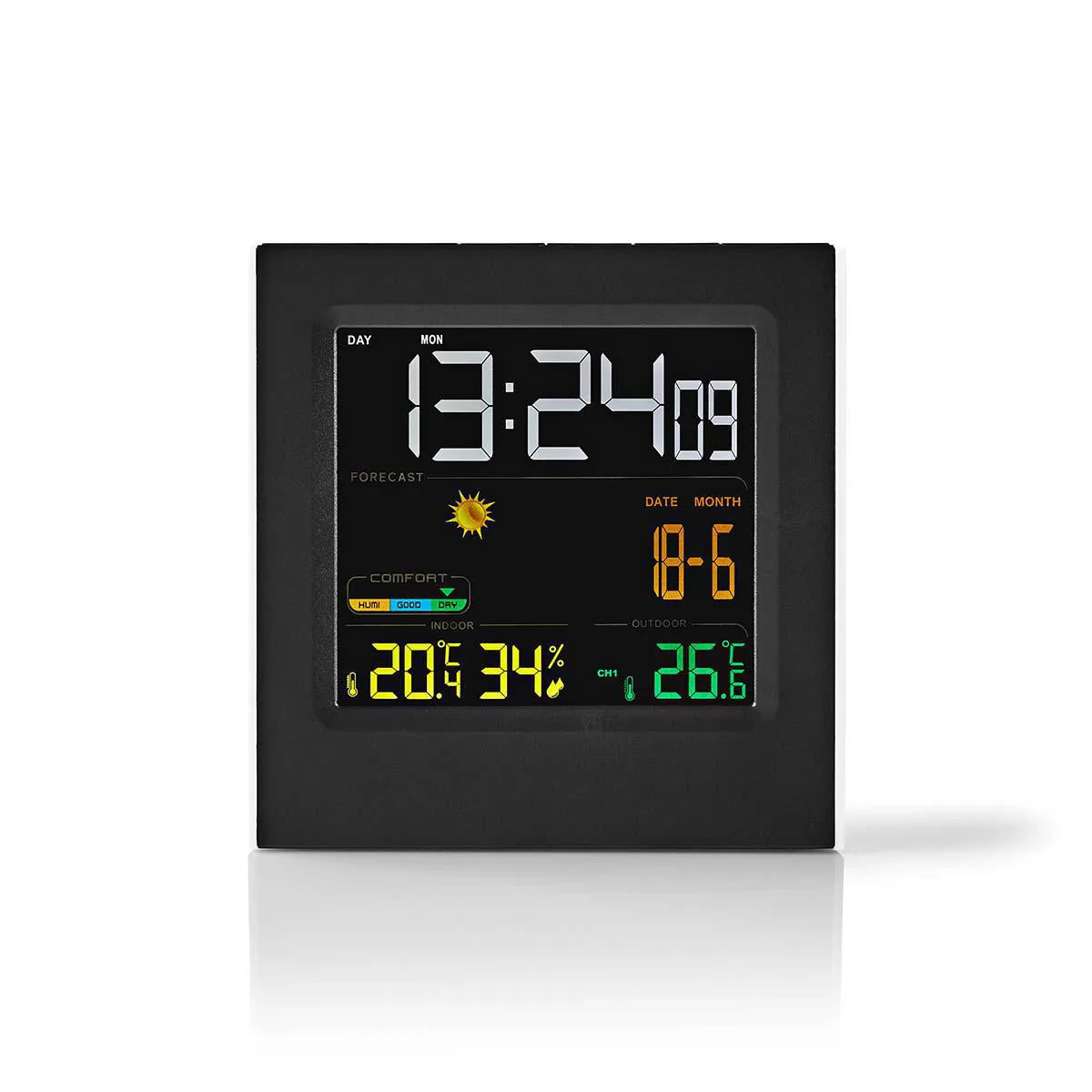 Nedis WEST404BK vejrstation med farvedisplay