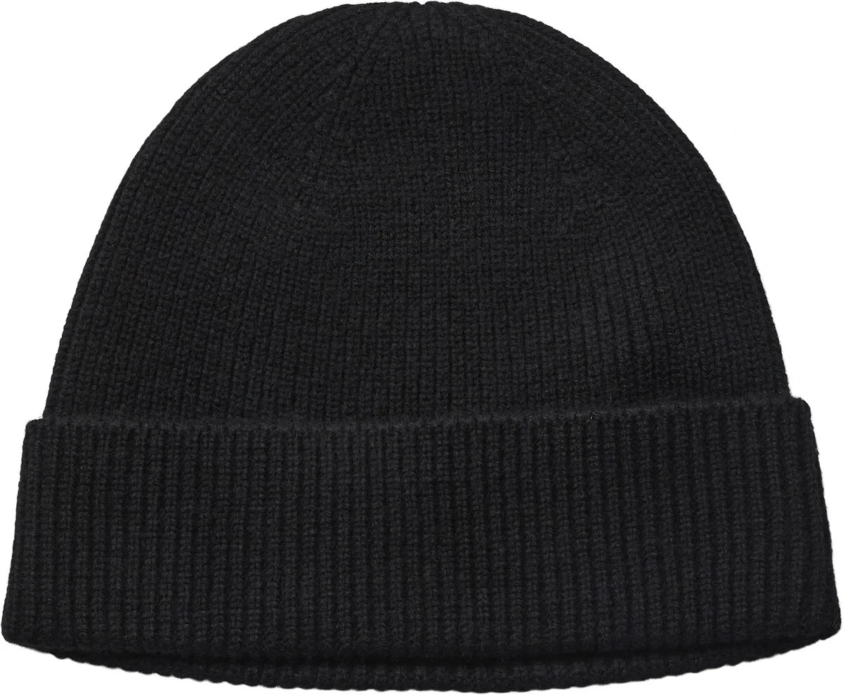 Sort Ethan Beanie i ribstrik