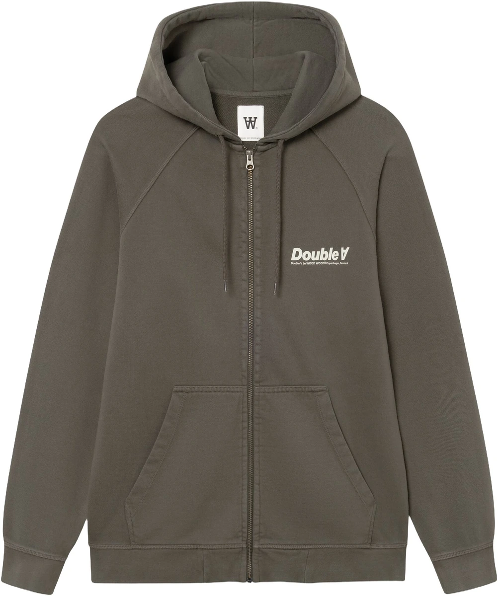 Grøn Wood Wood WWSven Zipper Hoodie til mænd