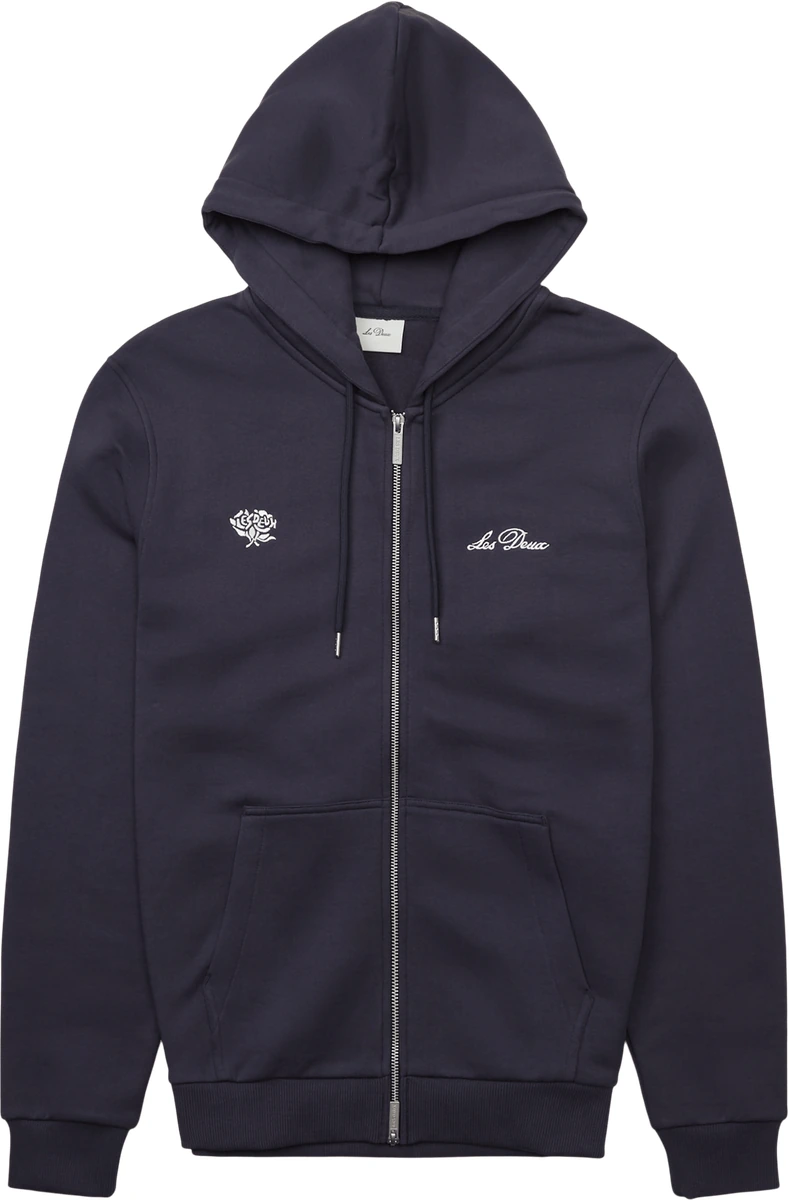 Navy Les Deux Deux Zipper Hoodie til mænd