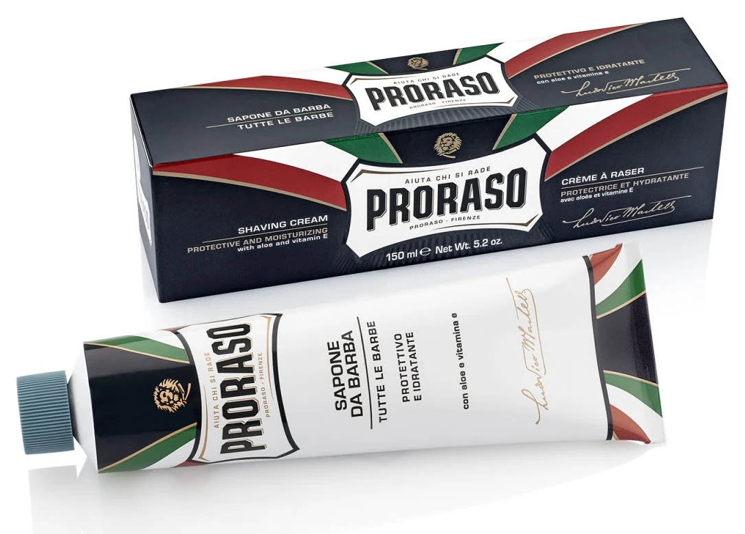 Proraso Shaving Cream Aloe Vera og E-vitamin 150 ml med tube og æske