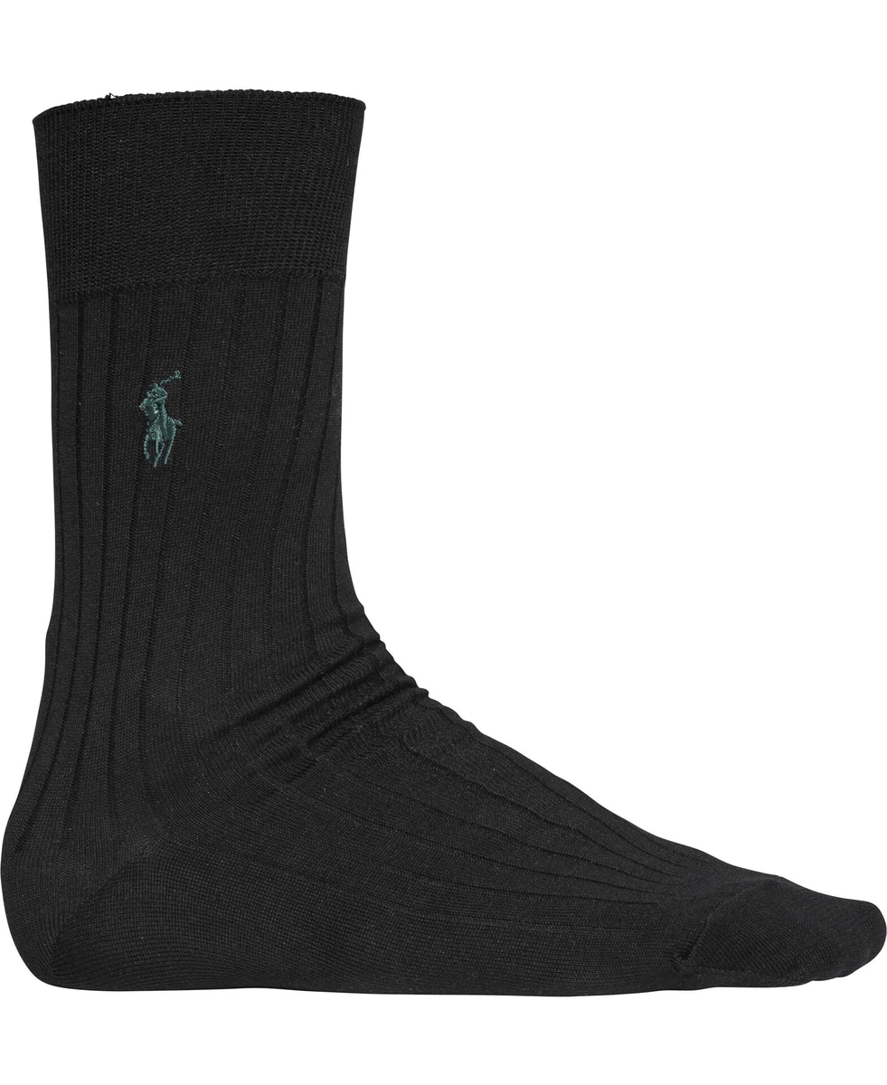 Sorte ribstrikkede trouser-strømper fra Polo Ralph Lauren