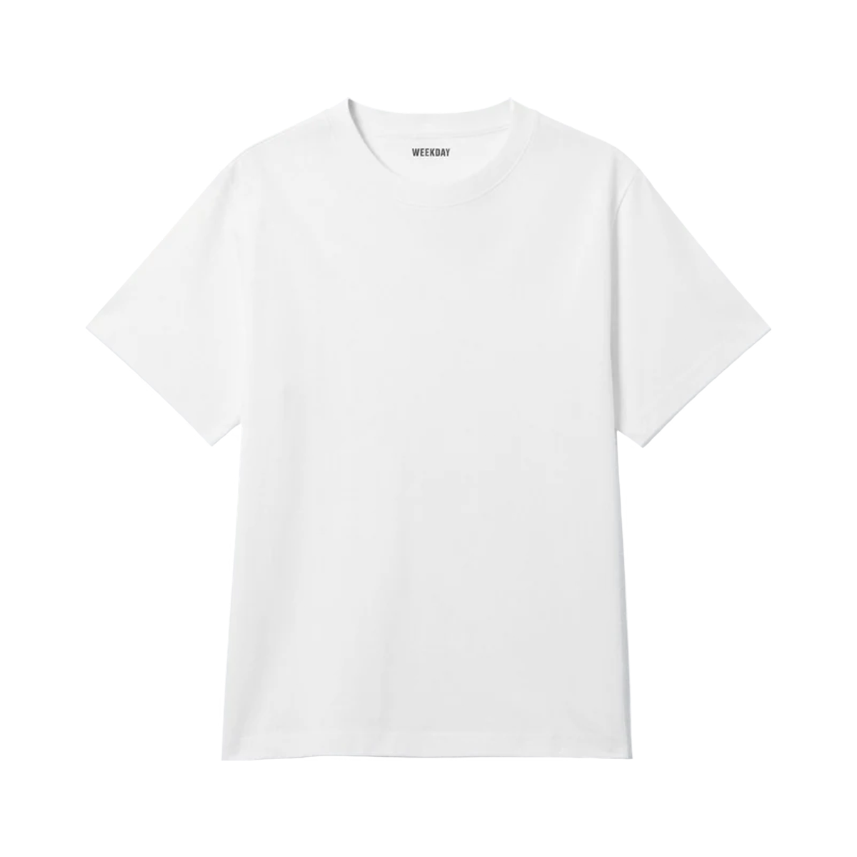 Hvid Weekday Classic Boxy T-Shirt med brede ærmer
