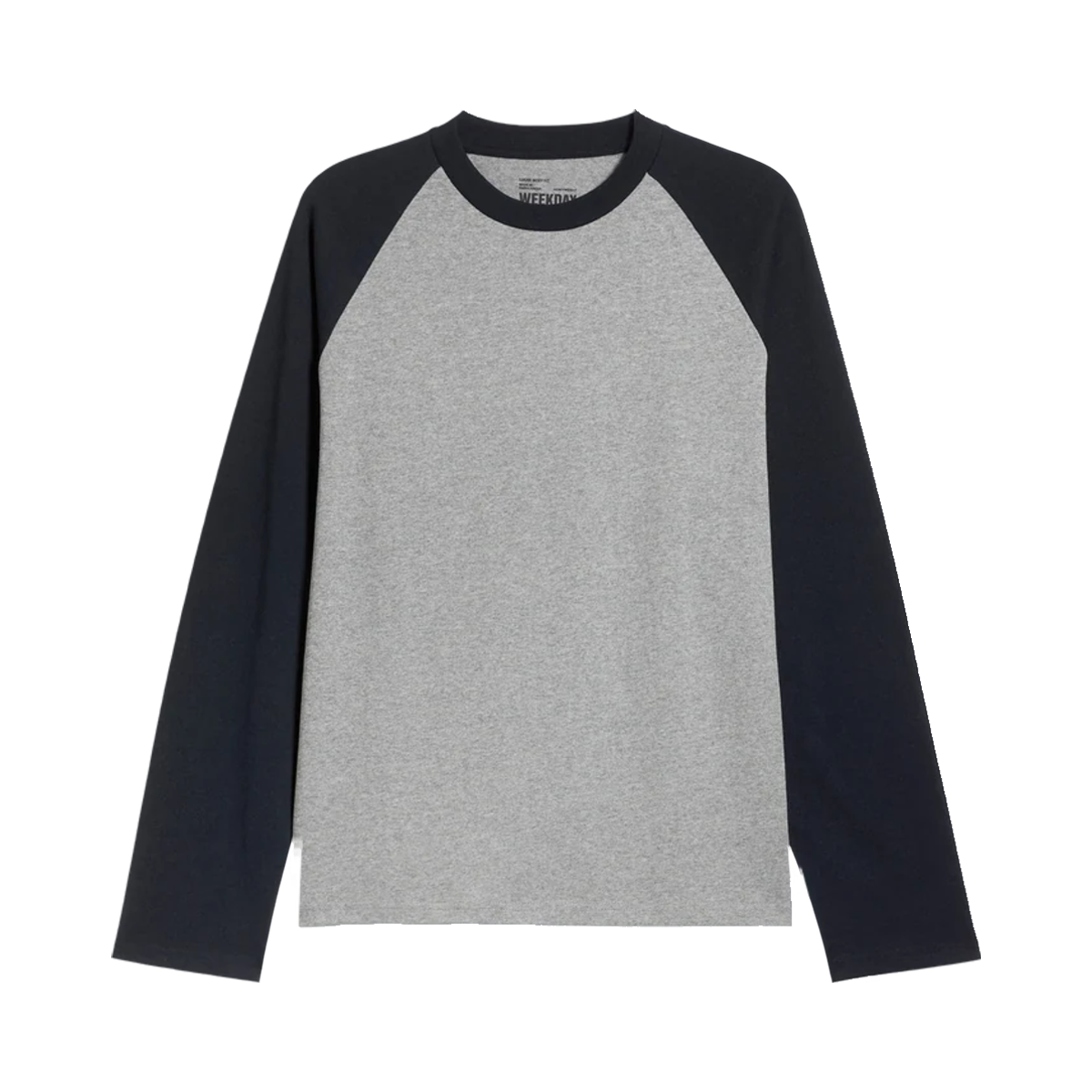 Grå og navy Weekday Loose Boxy Raglan-Sleeved T-Shirt