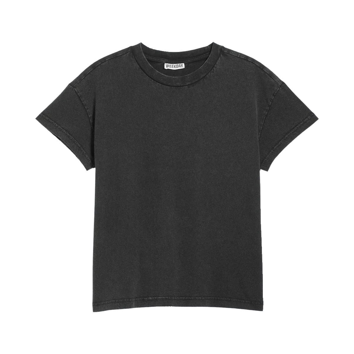 Sort Weekday Cap-Sleeved Boxy Cotton T-Shirt
