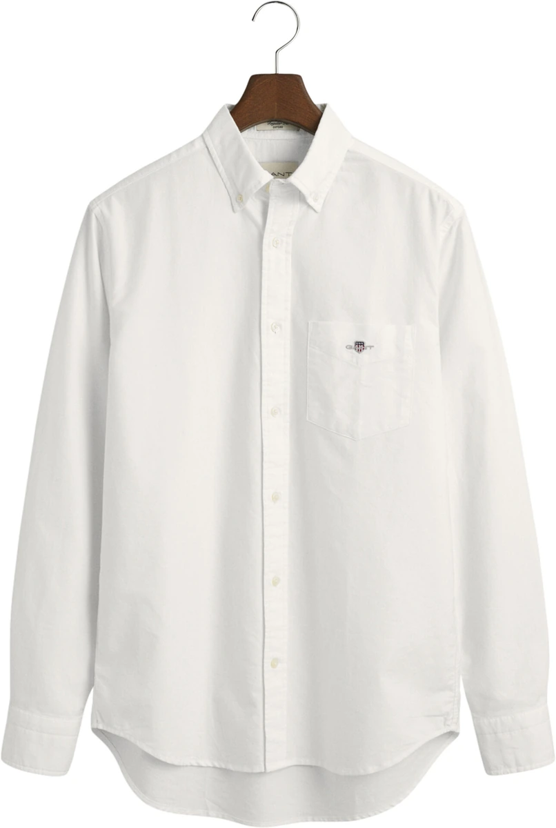 Hvid Oxford-skjorte med button-down fra Gant
