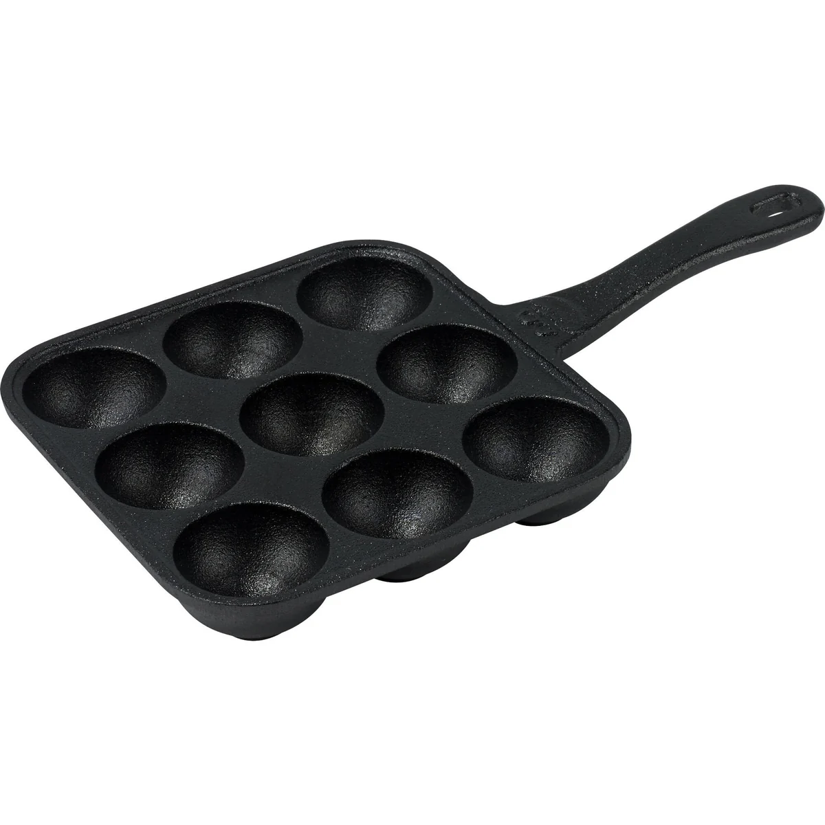 Holm æbleskivepande i sort støbejern med ni huller