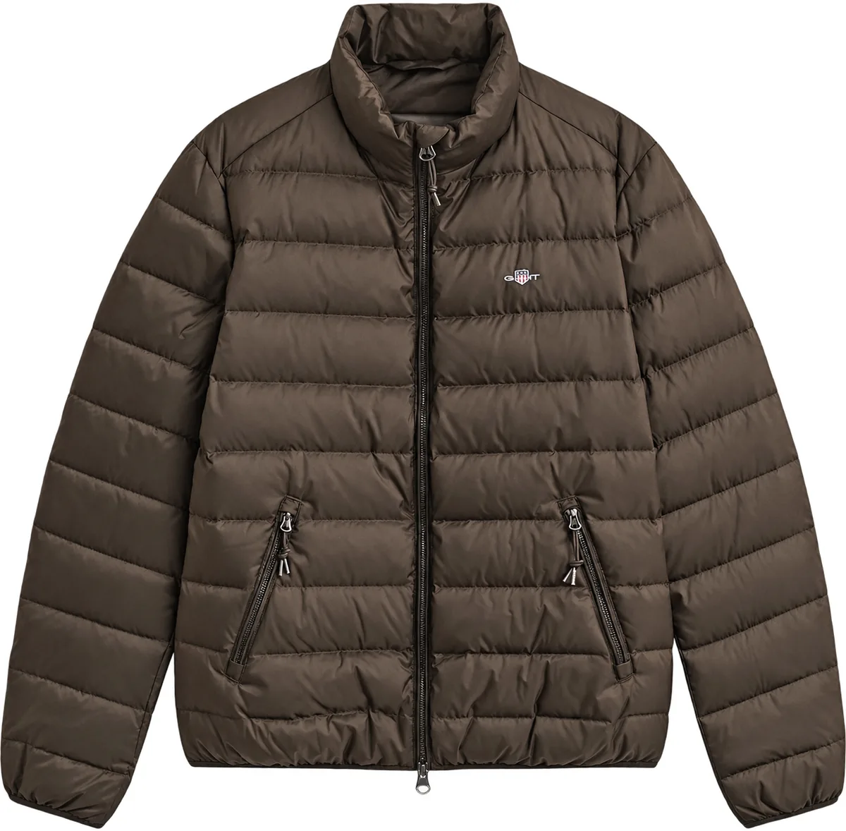 Brun GANT Light Down Jacket med let dunfyld
