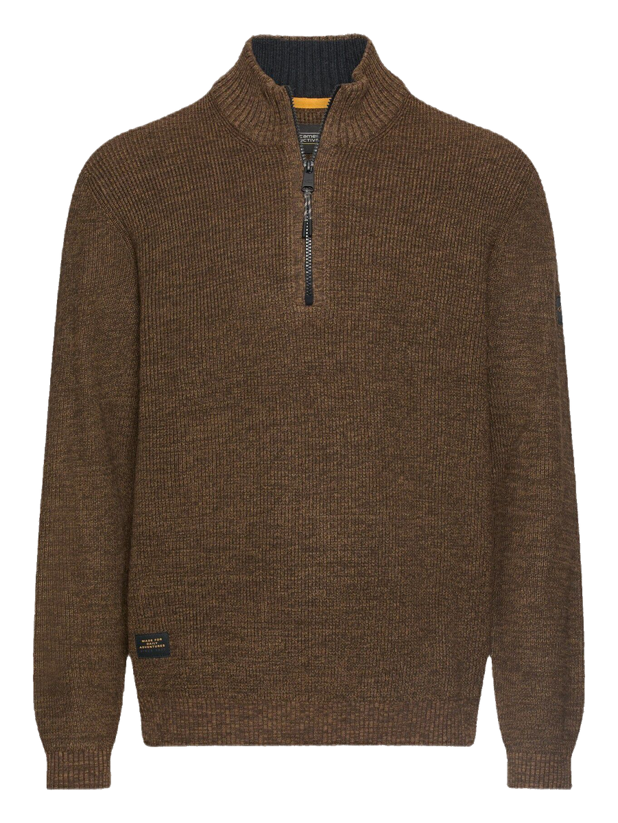 Brun meleret half-zip fra Camel Active