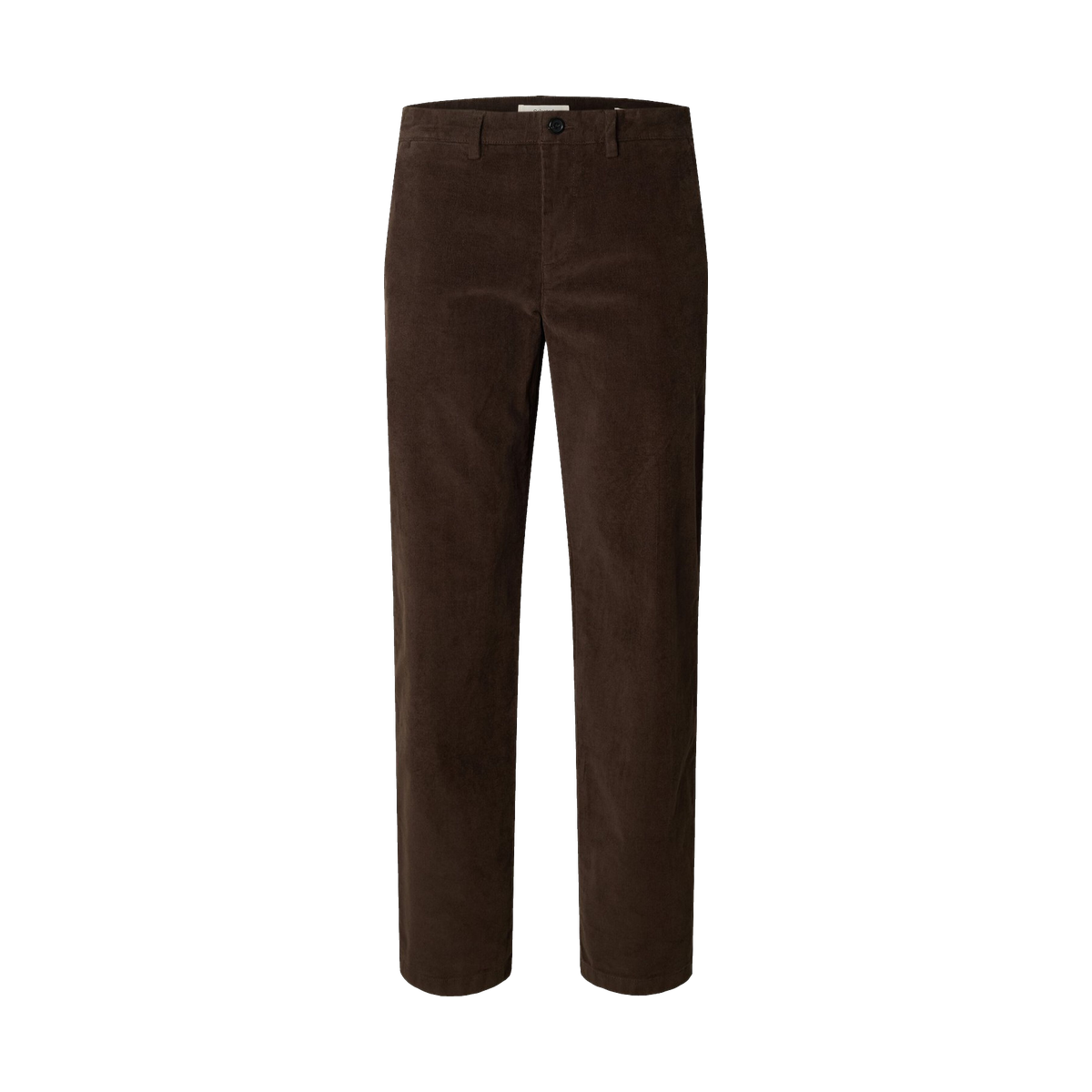 Brune fløjlsbukser med lige ben fra Selected