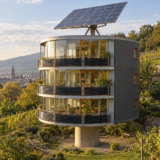 Illustration inspireret af Heliotrop-huset i Freiburg.