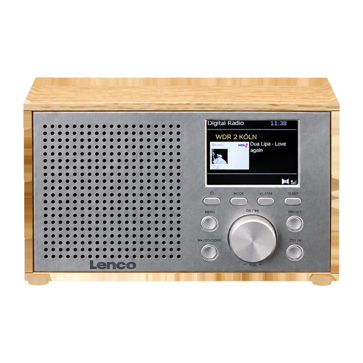 Lenco DAR-017WH DAB-radio i lyst træ