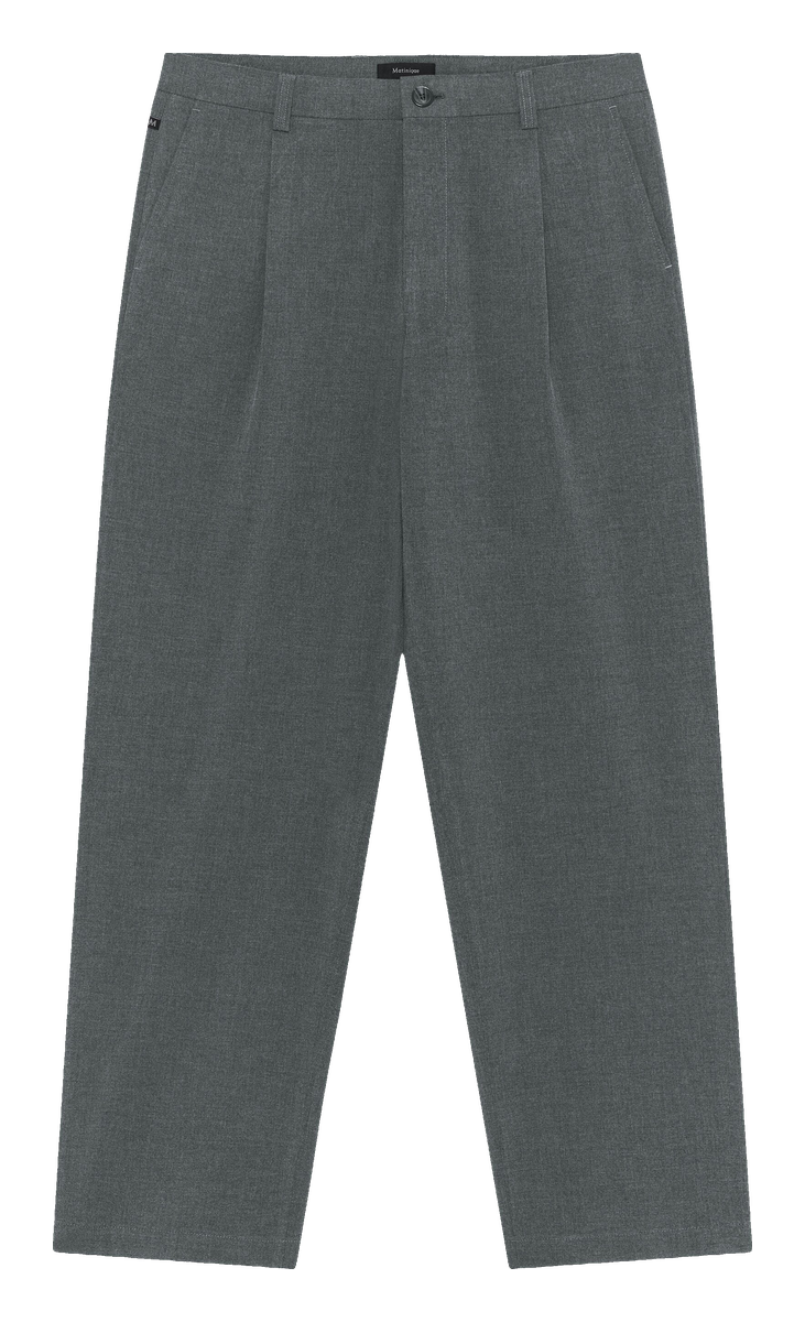 mellemgrå melange MAChino Pleat Pants fra Matinique