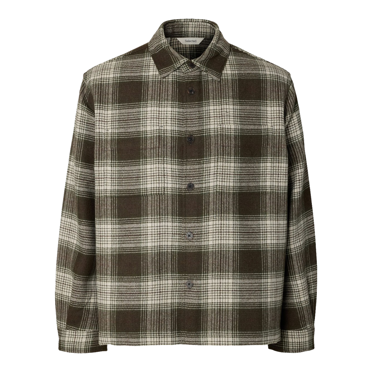 Storternet overshirt fra Selected i jordfarver